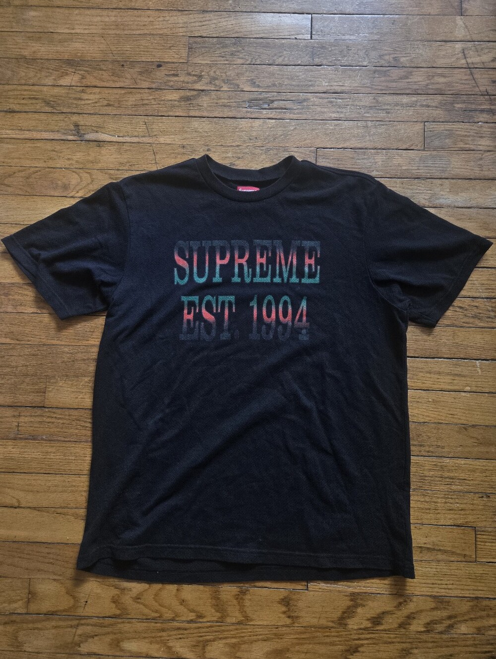 Supreme SS20 Est 1994 Mesh Gradient Black Short Sleeve T Shirt